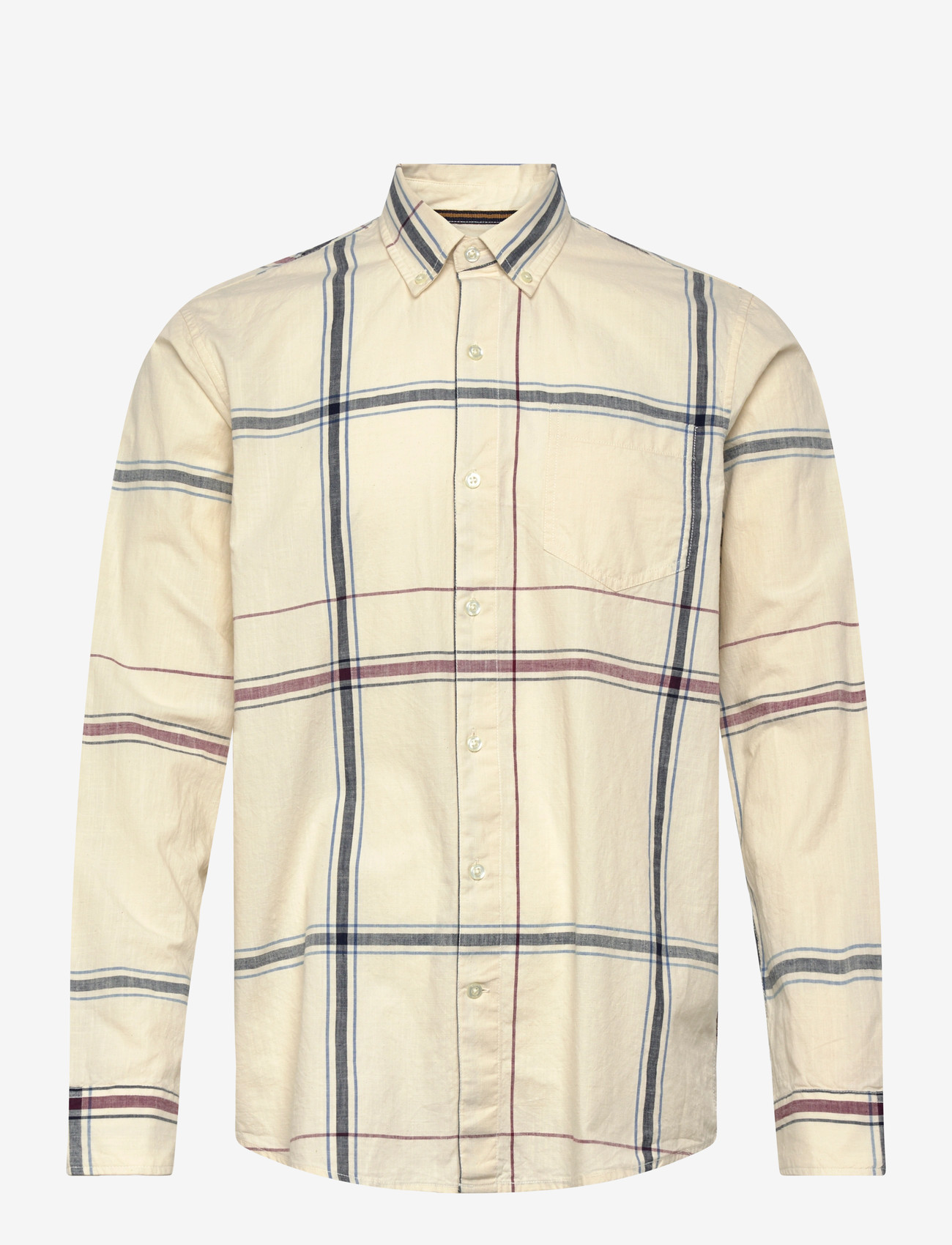 SIGNAL - GabrielSi Slub Check - kortærmede skjorter - ivory cream - 0