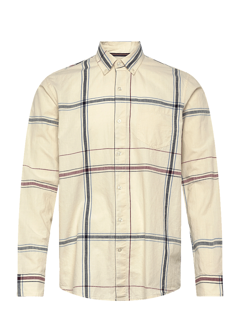SIGNAL - GabrielSi Slub Check - kortærmede skjorter - ivory cream - 0