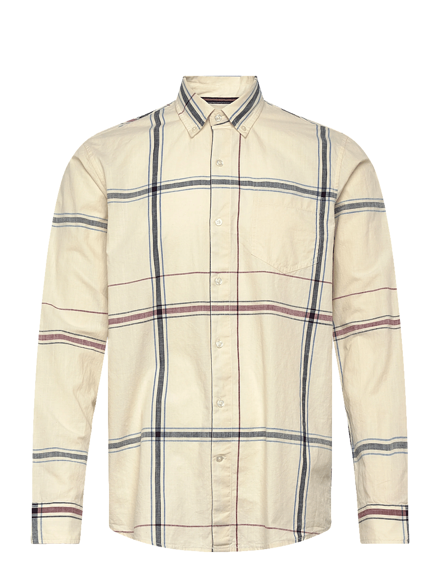 SIGNAL - GabrielSi Slub Check - marškiniai trumpomis rankovėmis - ivory cream - 1