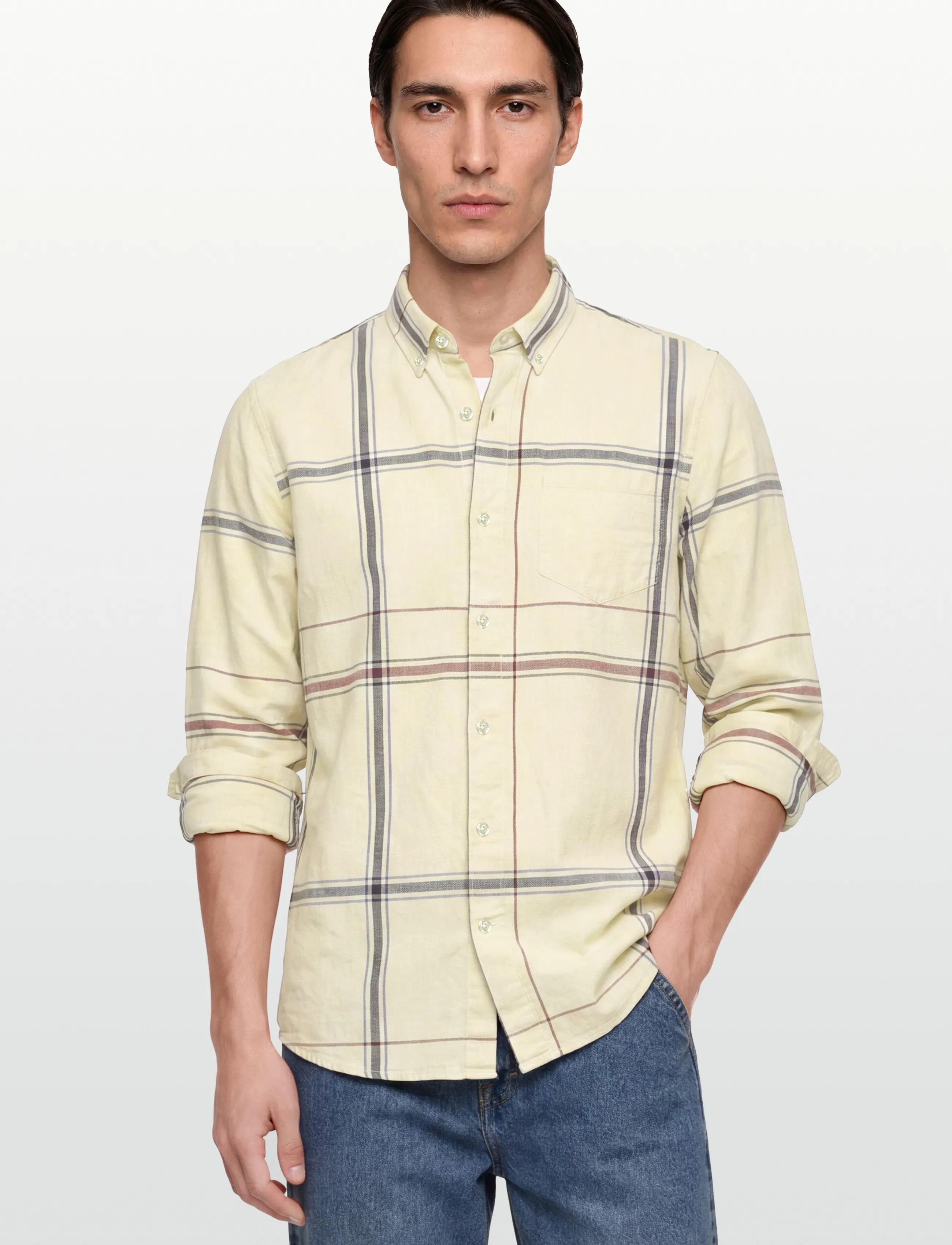 SIGNAL - GabrielSi Slub Check - kurzarmhemden - ivory cream - 3