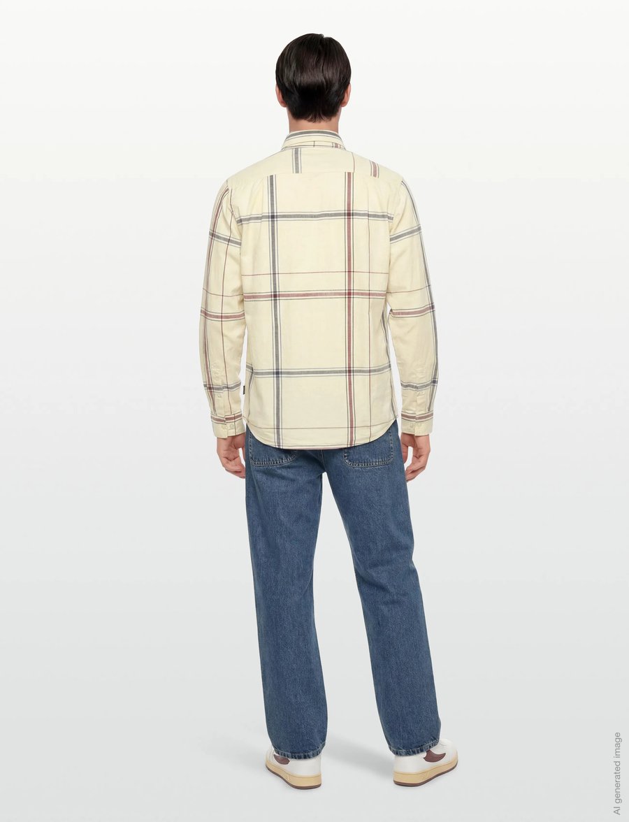 SIGNAL - GabrielSi Slub Check - lühikeste varrukatega särgid - ivory cream - 4