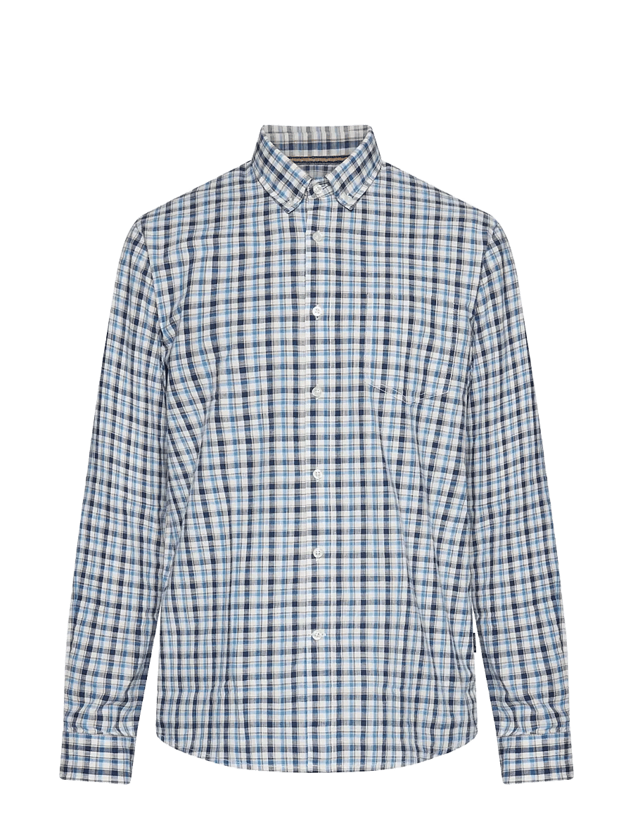 SIGNAL - GabrielSi Slub Check - stutterma skyrtur - warm beige - 1