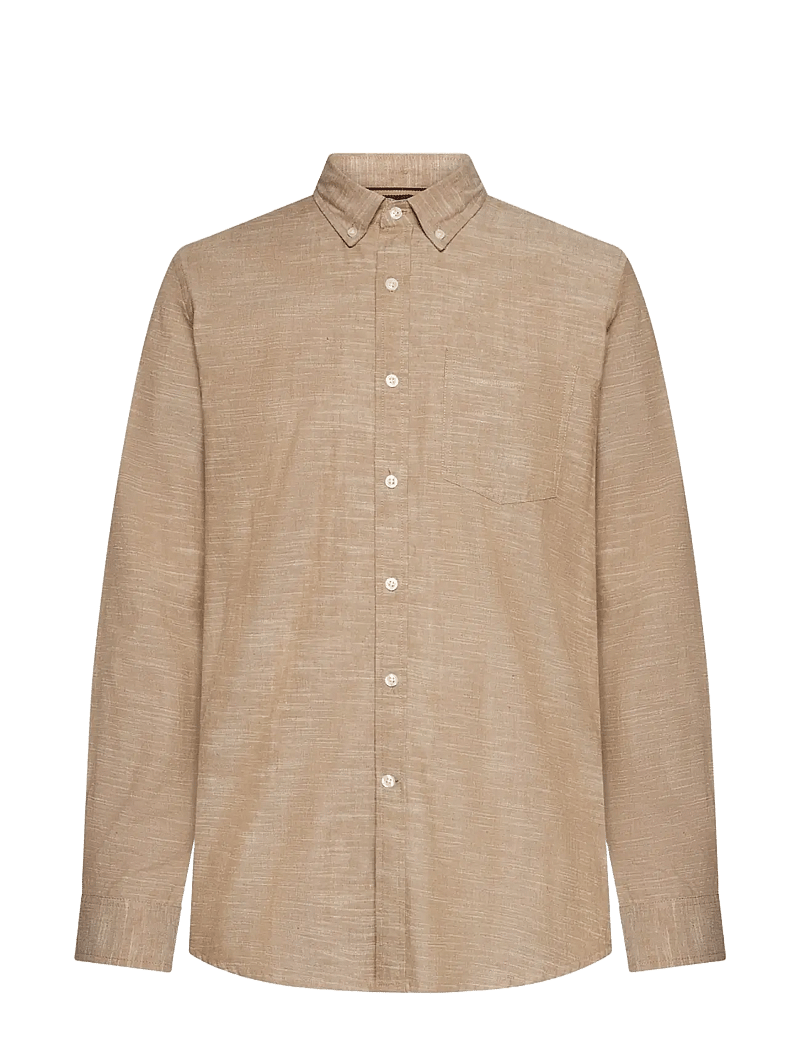 SIGNAL - GeoSi Slub Solid - casual hemden - tobacco - 0