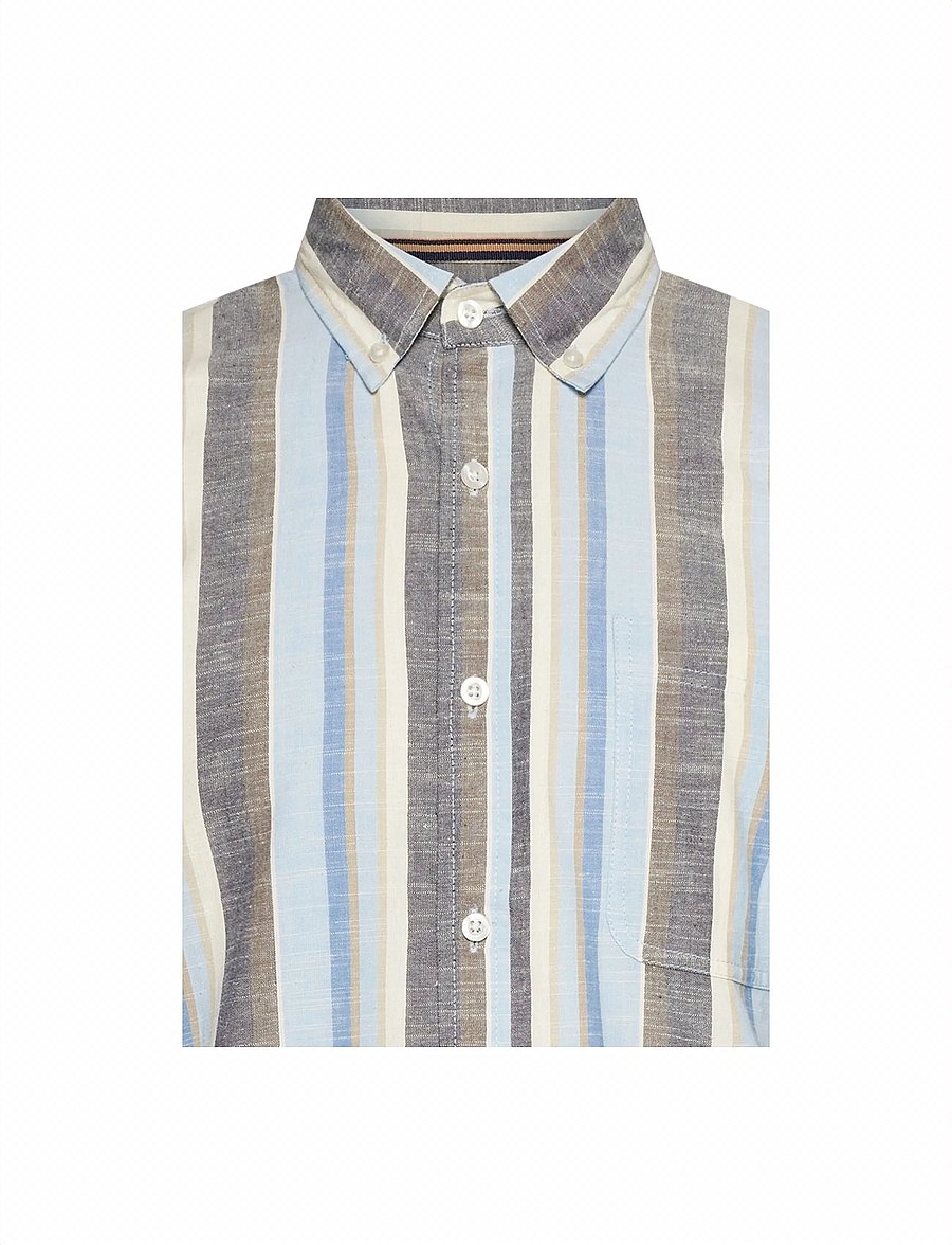SIGNAL - GustavSi Slub Stripe - triibulised särgid - blue captain - 2