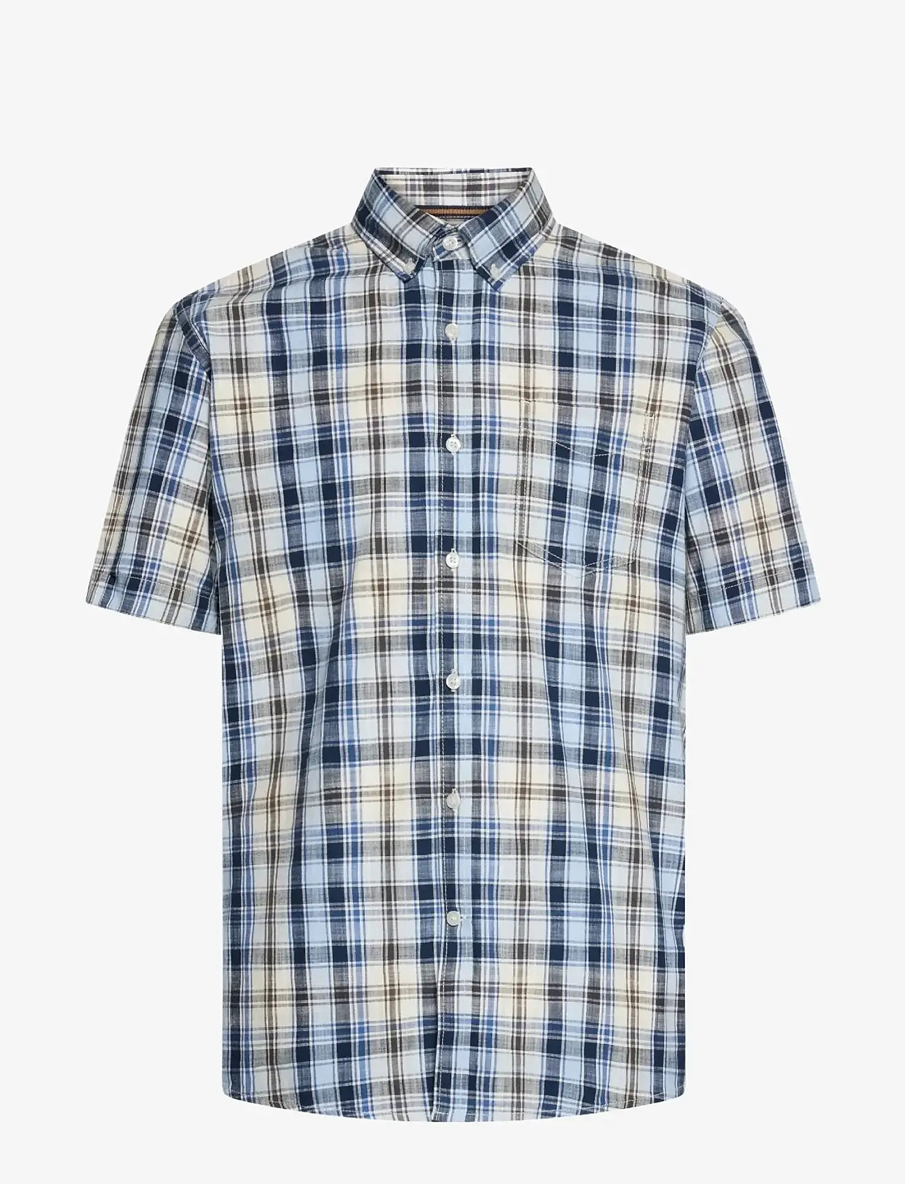 SIGNAL - GianSi Slub Check SS - karierte hemden - blue captain - 0