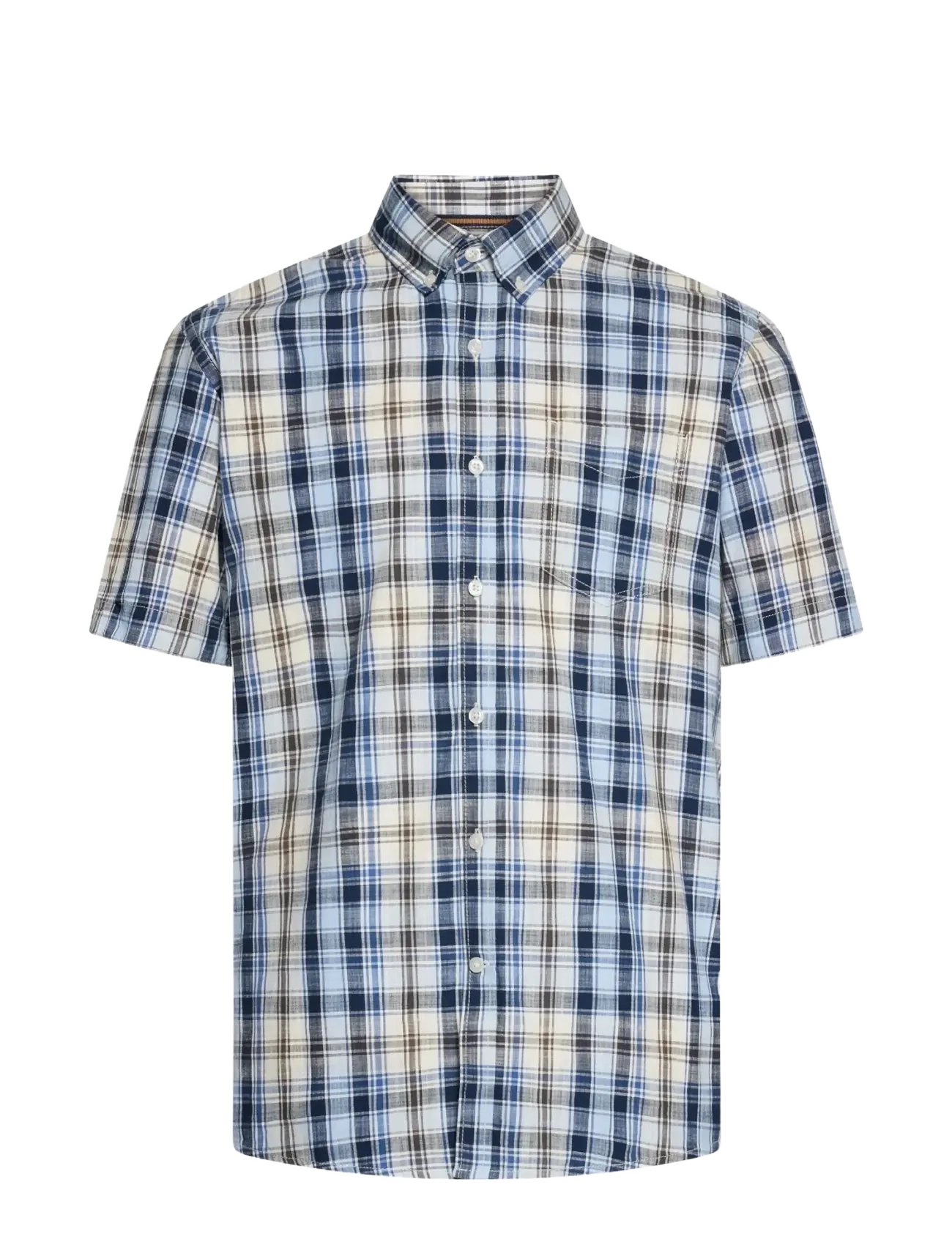 SIGNAL GianSi Slub Check SS - Ternede skjorter - BLUE CAPTAIN / multi