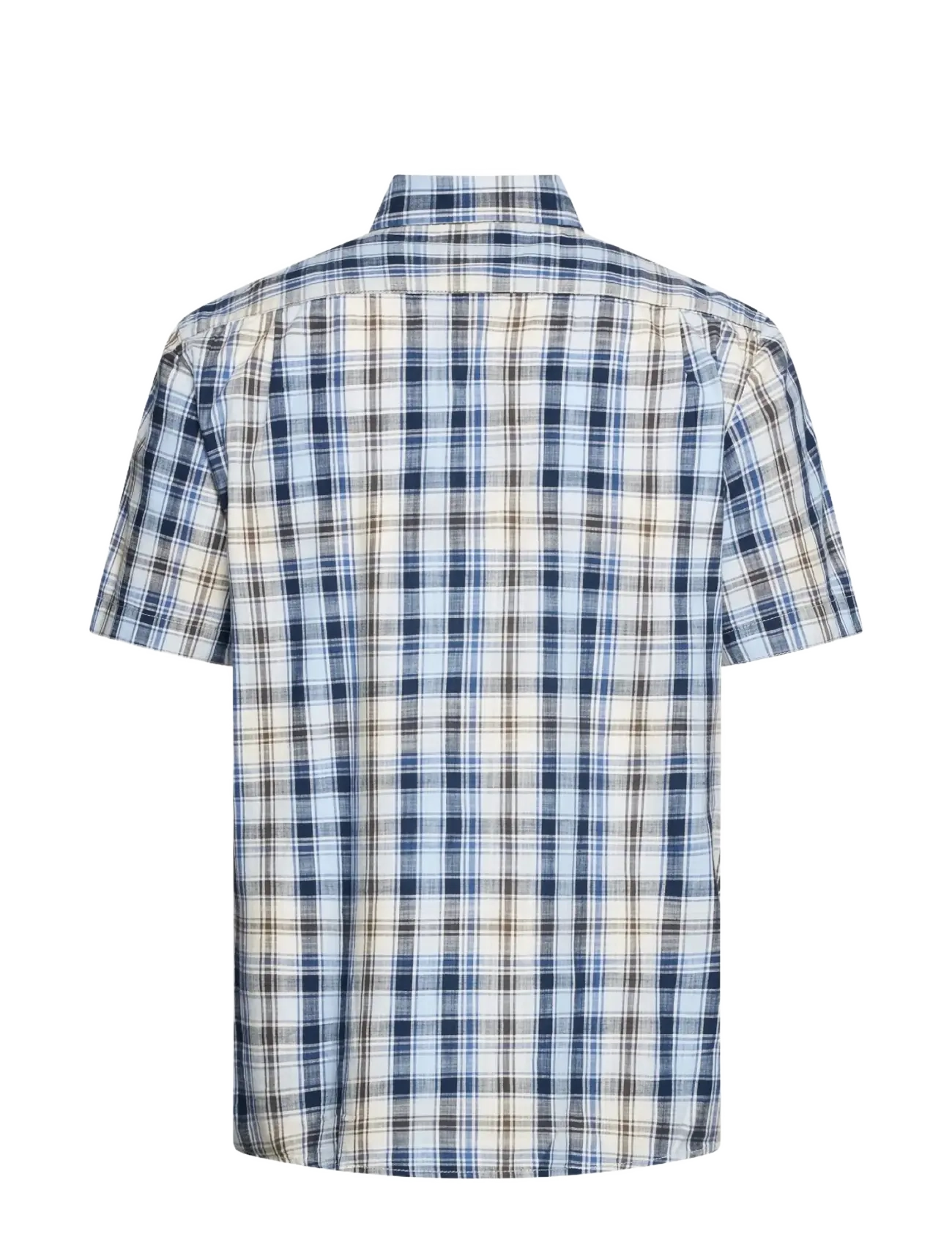 SIGNAL - GianSi Slub Check SS - checkered shirts - blue captain - 1