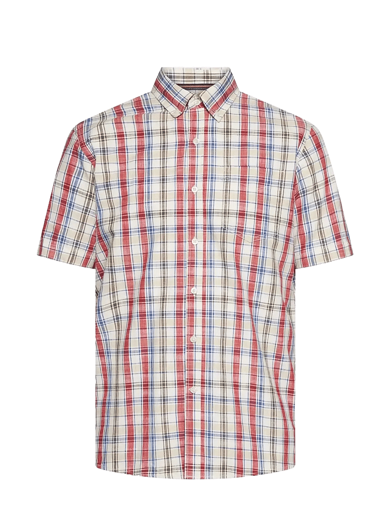 SIGNAL - GianSi Slub Check SS - ruudulised särgid - dusty red - 0
