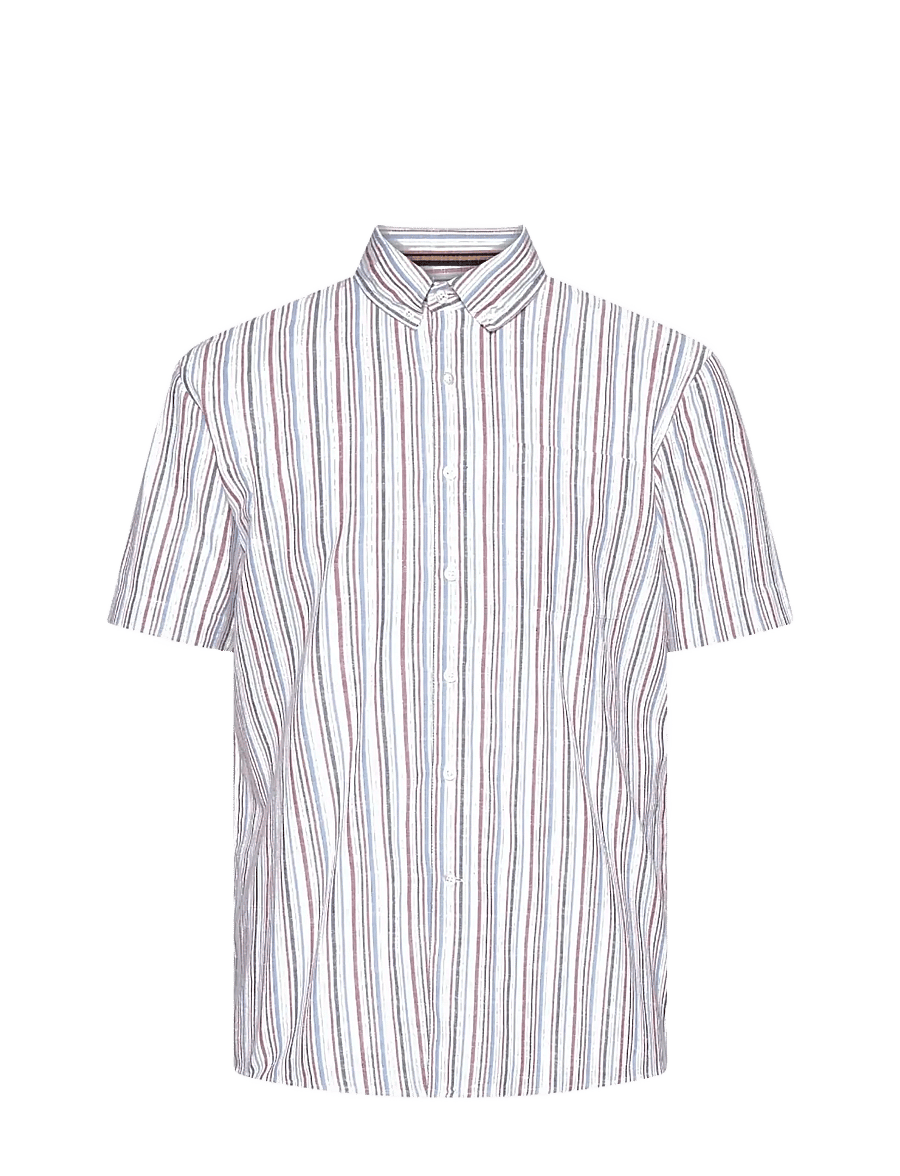 SIGNAL - GioSi Slub Stripe - koszule w paski i prążki - dusty red - 0