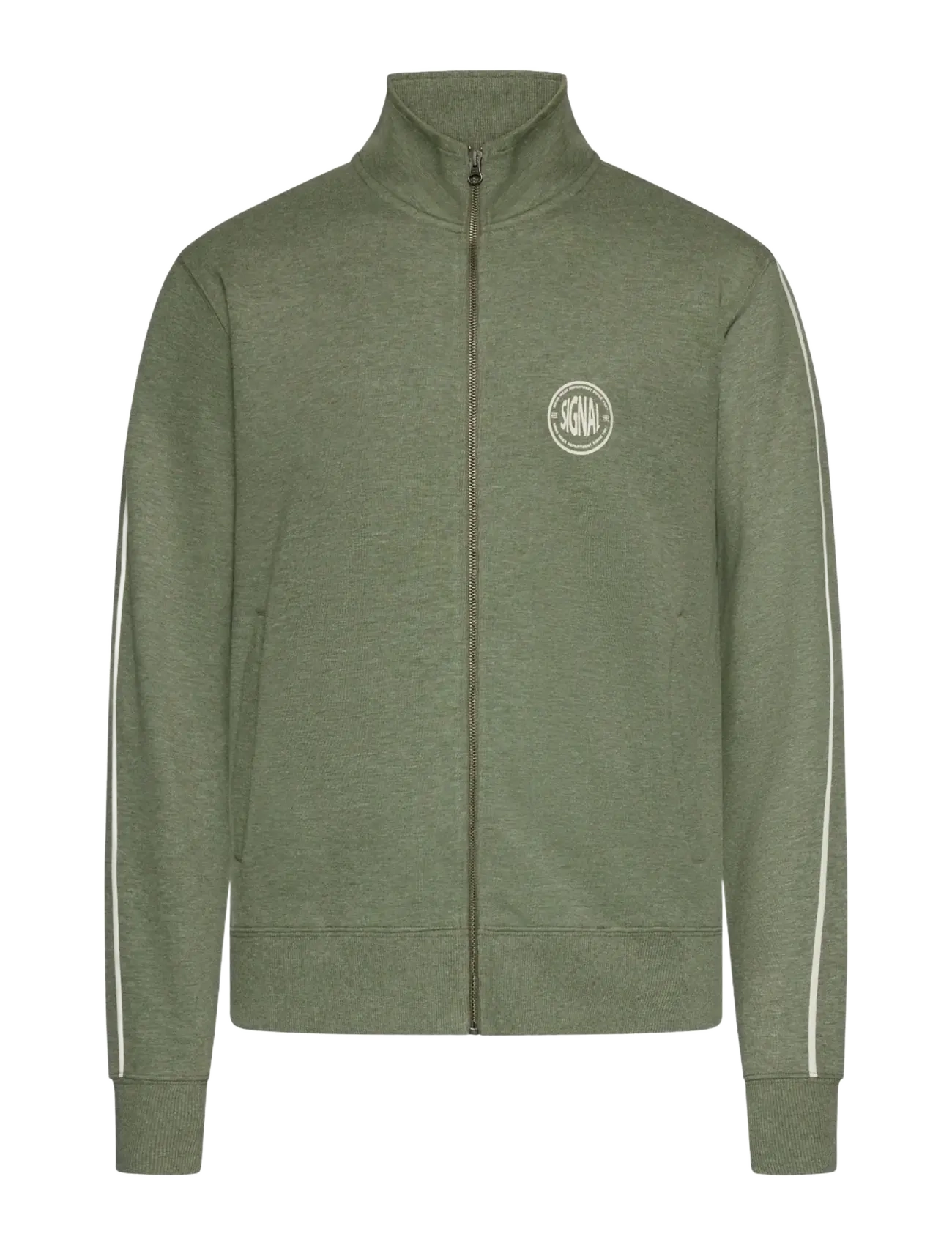 SIGNAL MattsSi Zip Sweat Cardigan - Sweatshirts - OIL GREEN MELANGE / khaki/green