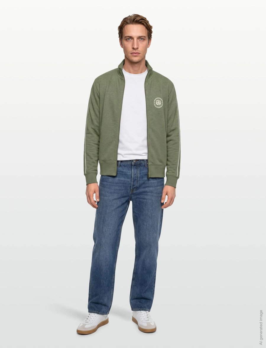 SIGNAL - MattsSi Zip Sweat Cardigan - sweatshirts - oil green melange - 0