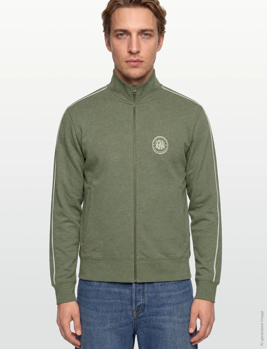 SIGNAL - MattsSi Zip Sweat Cardigan - sweatshirts - oil green melange - 3