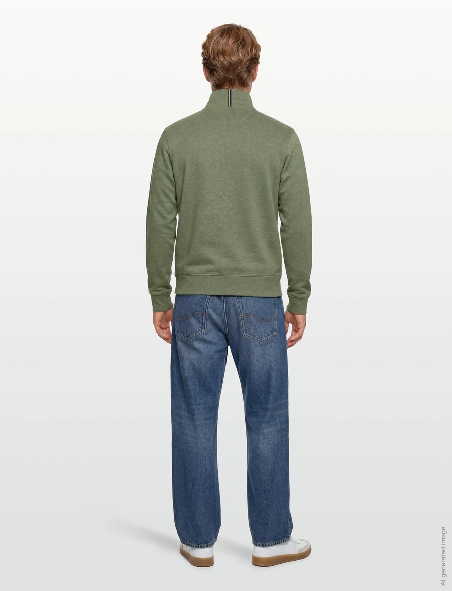 SIGNAL - MattsSi Zip Sweat Cardigan - sweatshirts - oil green melange - 4