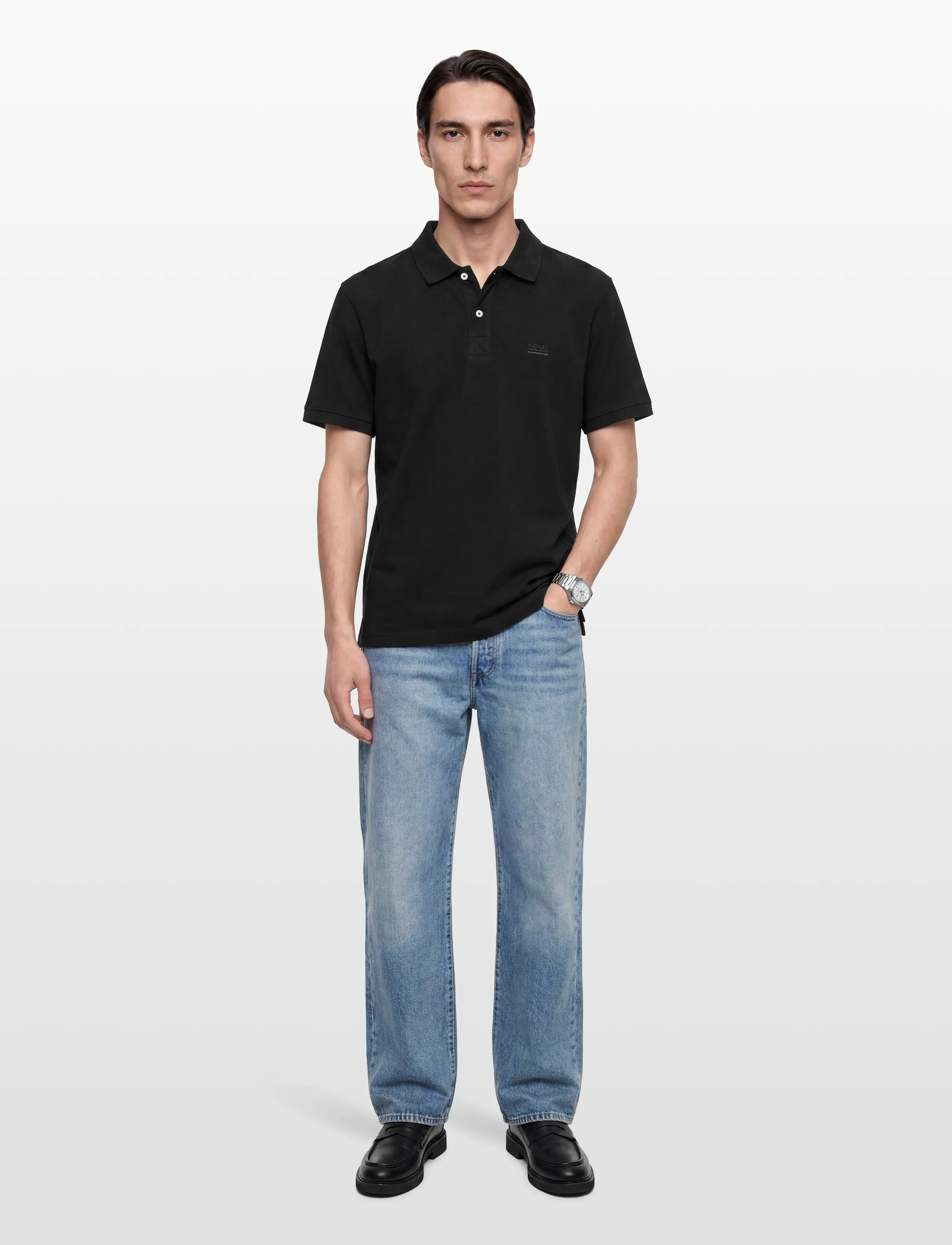 SIGNAL NickySI - Polo Shirts - BLACK / black