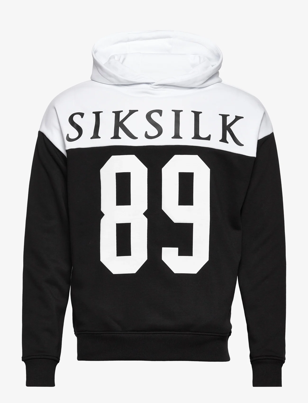 SIKSILK - retro 89 print oversized hoodie - dressipluusid - black & white - 0