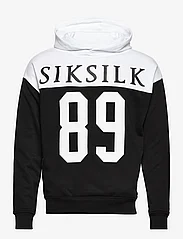 SIKSILK - retro 89 print oversized hoodie - dressipluusid - black & white - 0