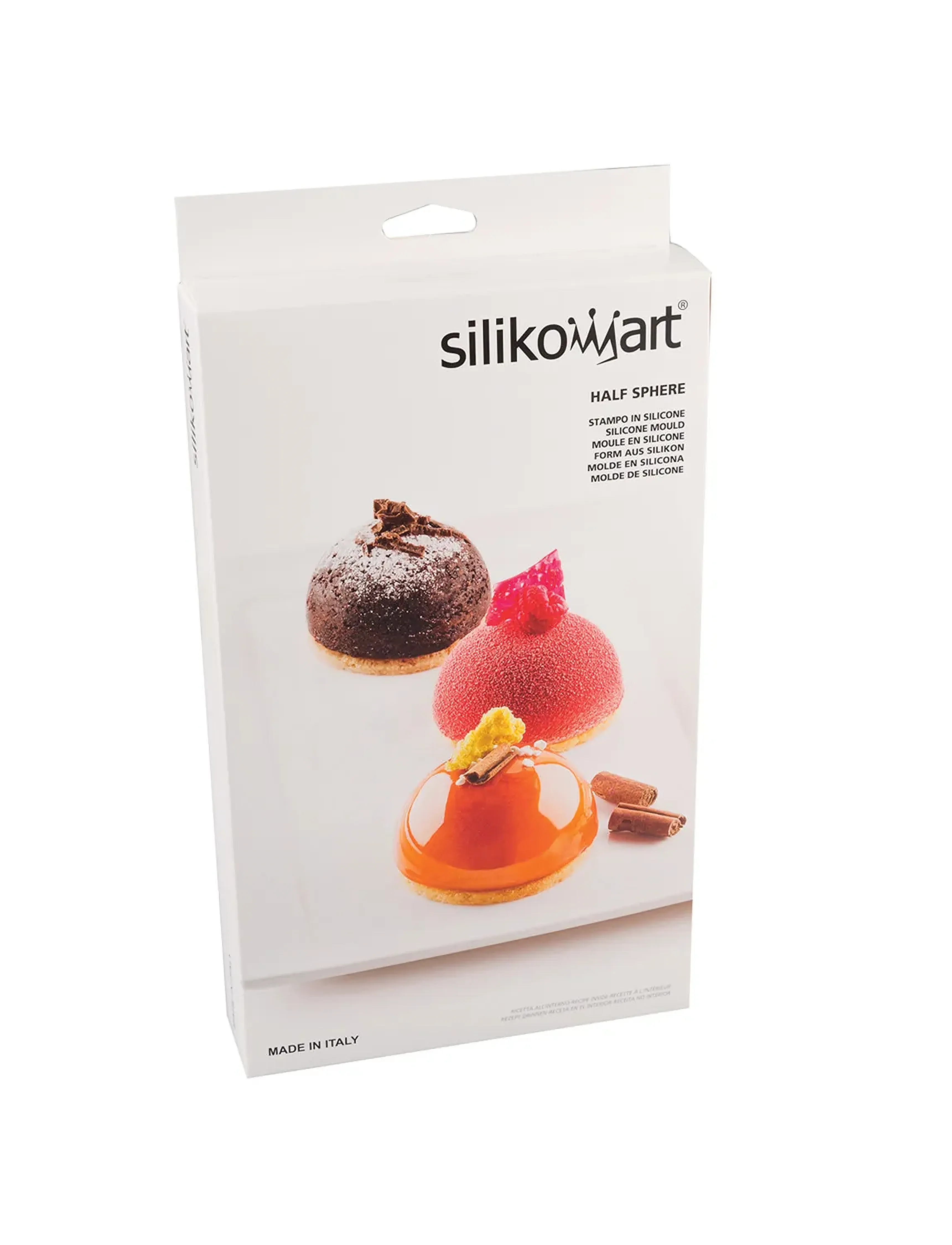 Silikomart - HALF SPHERE 6pcs Ø70 H35 - cupcake & muffinformen - red - 2