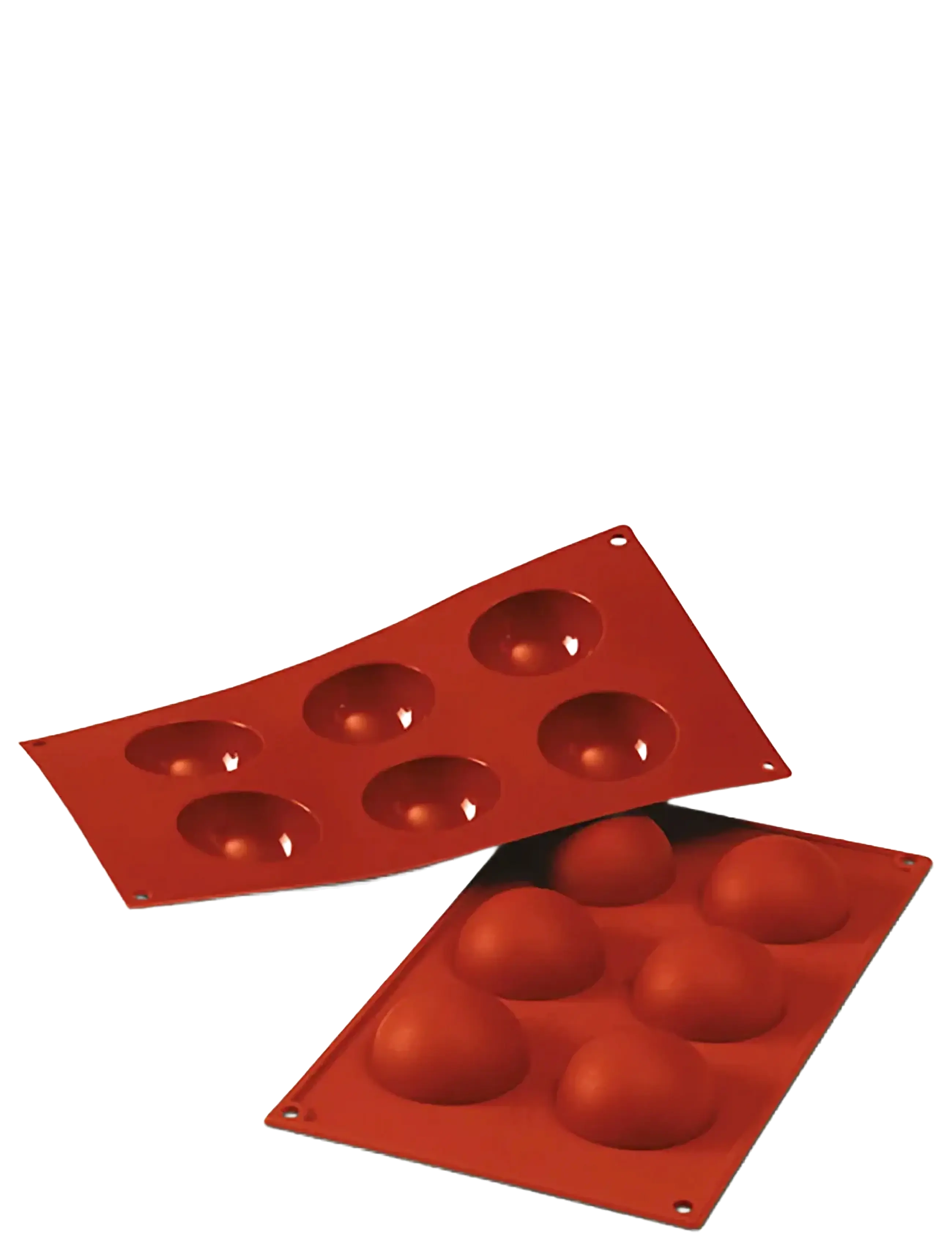 Silikomart Silikoneform Halvkugle 6 Stk. Ø60 H30, Cupcake & Muffin Tins, Rød, Str: FOR 6PCS