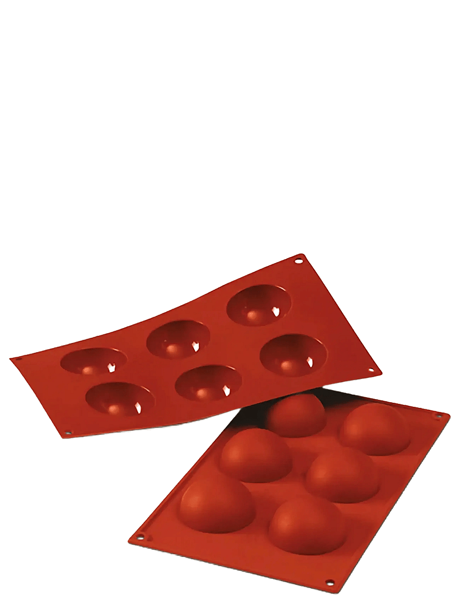 Silikomart - SEMI SPHERE 6pcs Ø60 H30 - cupcake & muffinformen - red - 1