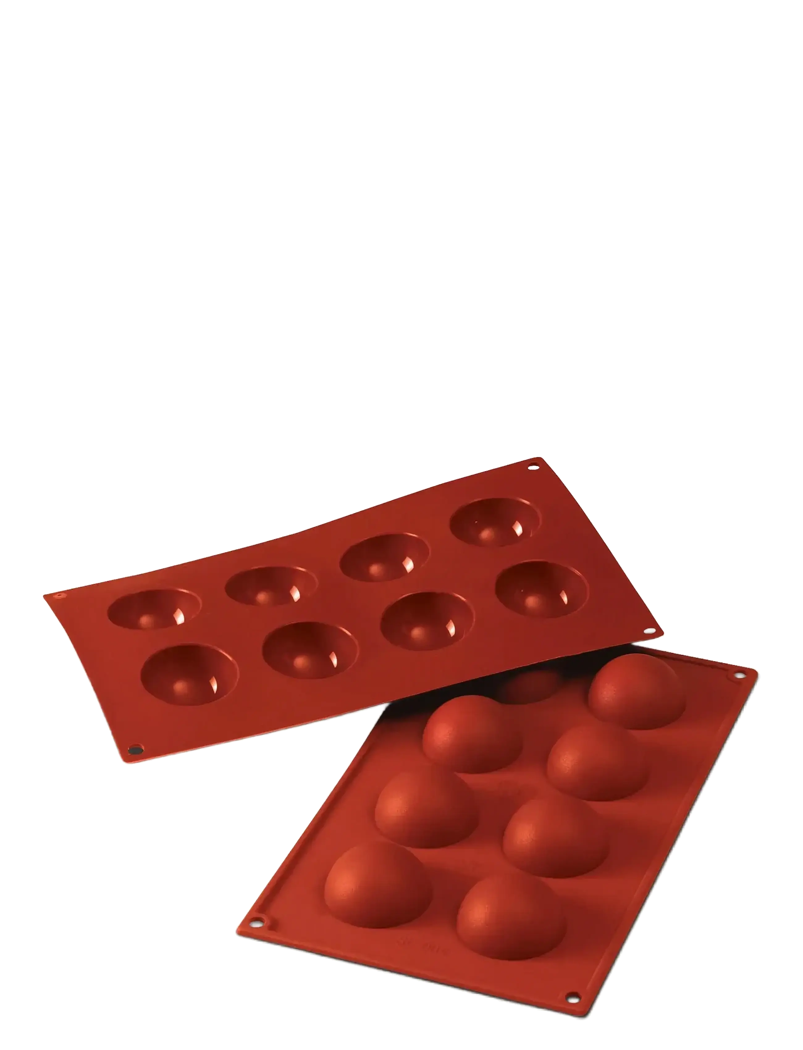 Silikomart Silikoneform Halvkugle 8 Stk. Ø50 H25, Cupcake & Muffin Tins, Rød, Str: FOR 8PCS
