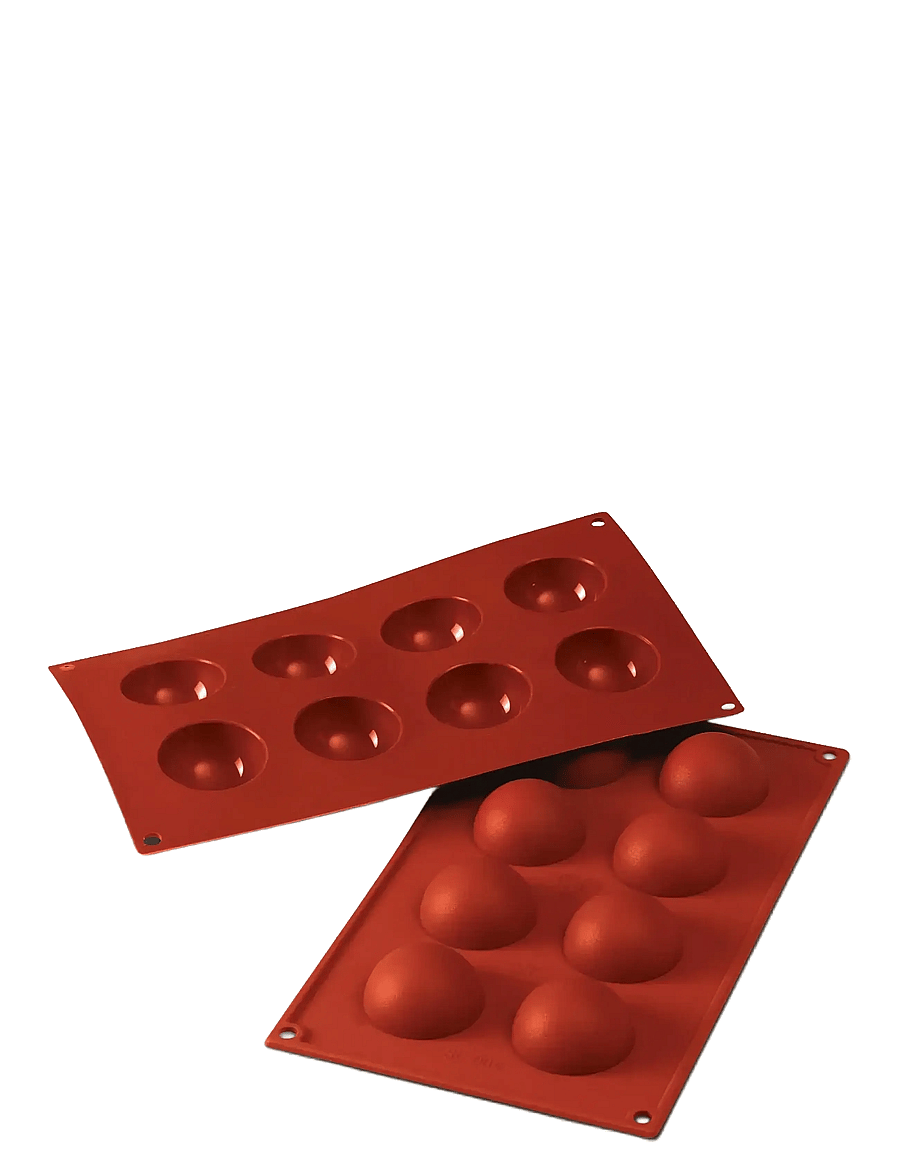 Silikomart - SEMI SPHERE 8pcs Ø50 H25 - cupcake & muffinformen - red - 1