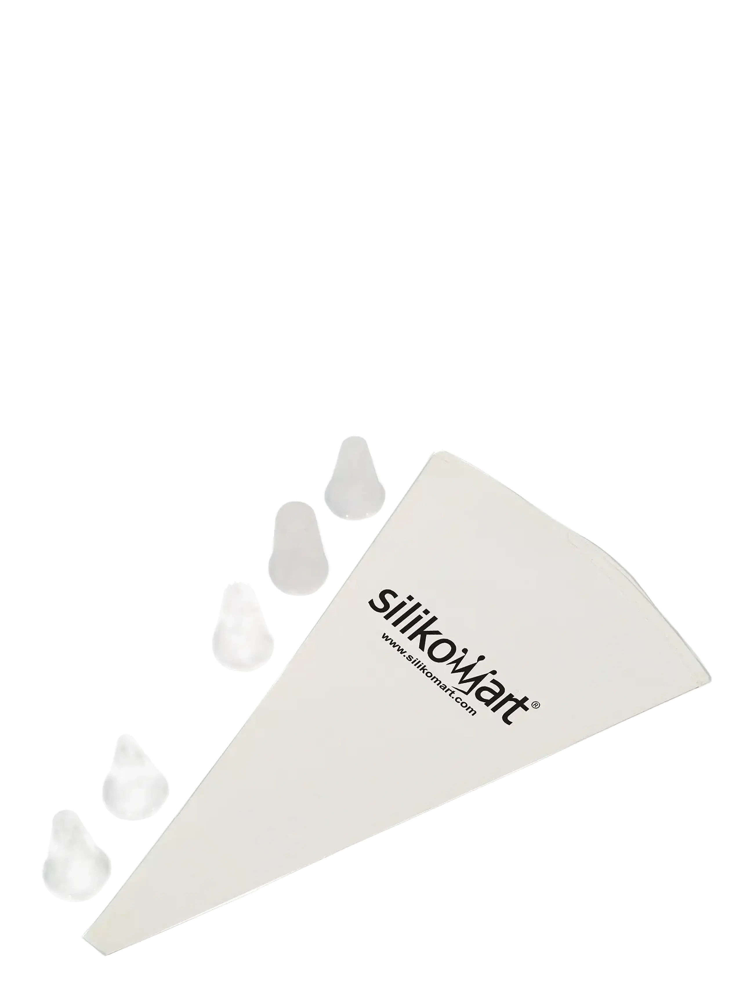 Silikomart Sprøjtepose med 6 tyller - Vis alt - WHITE / clear