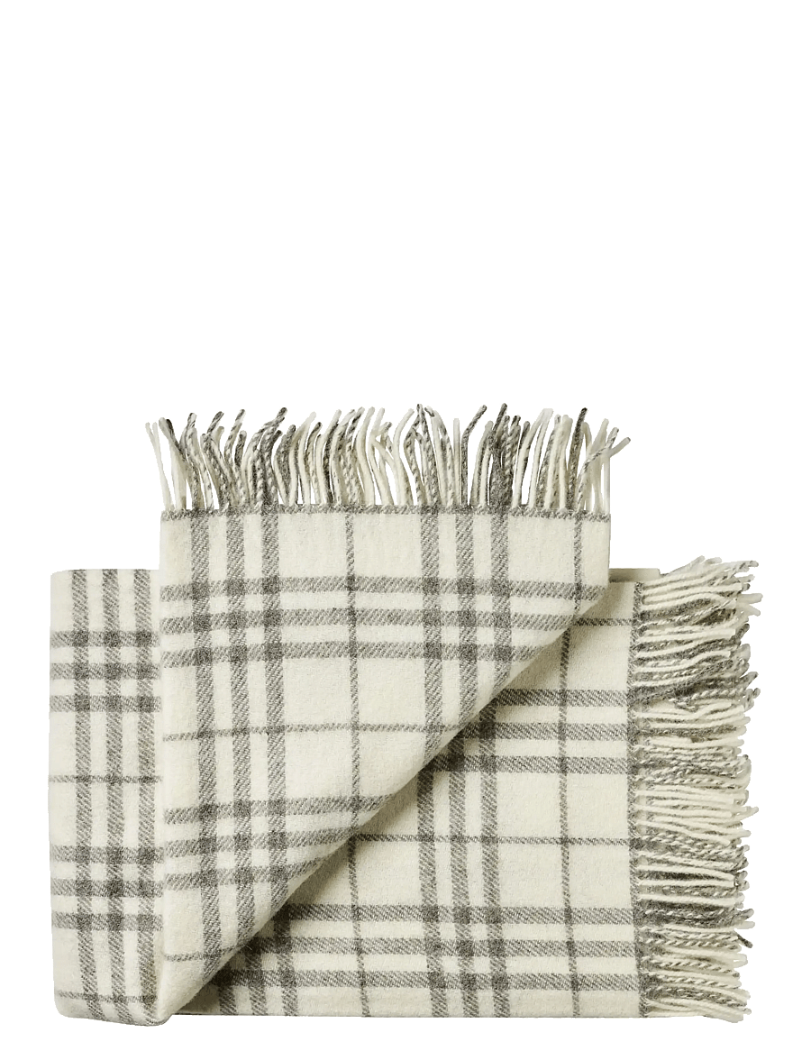Silkeborg Uldspinderi - Bornholm 85x130 cm - pleedid - 00170 white grey - 0