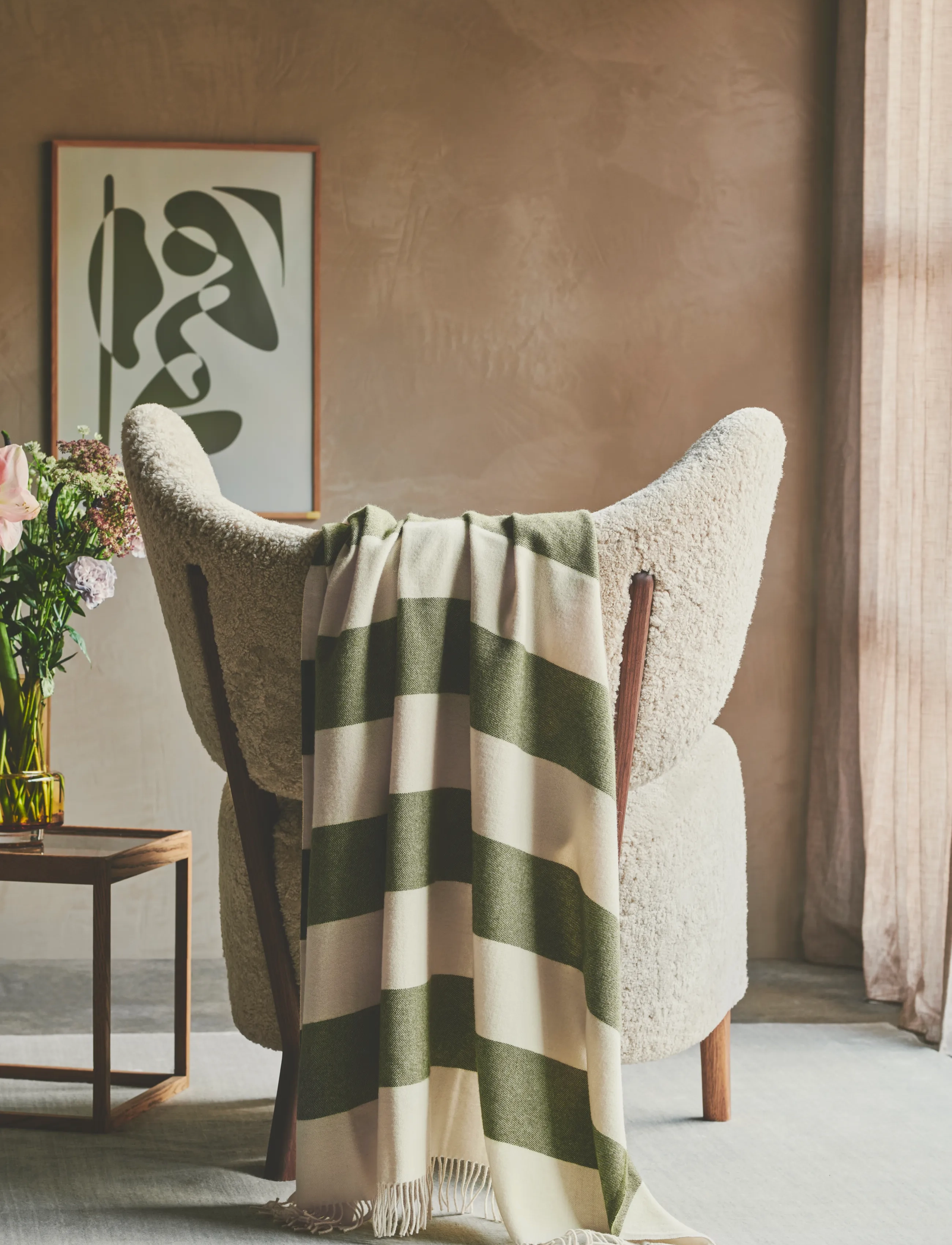 Silkeborg Uldspinderi The Sweater 130X190 Cm, cm, Cushions & Blankets, Khakigrün - Blankets Throws, Homeware