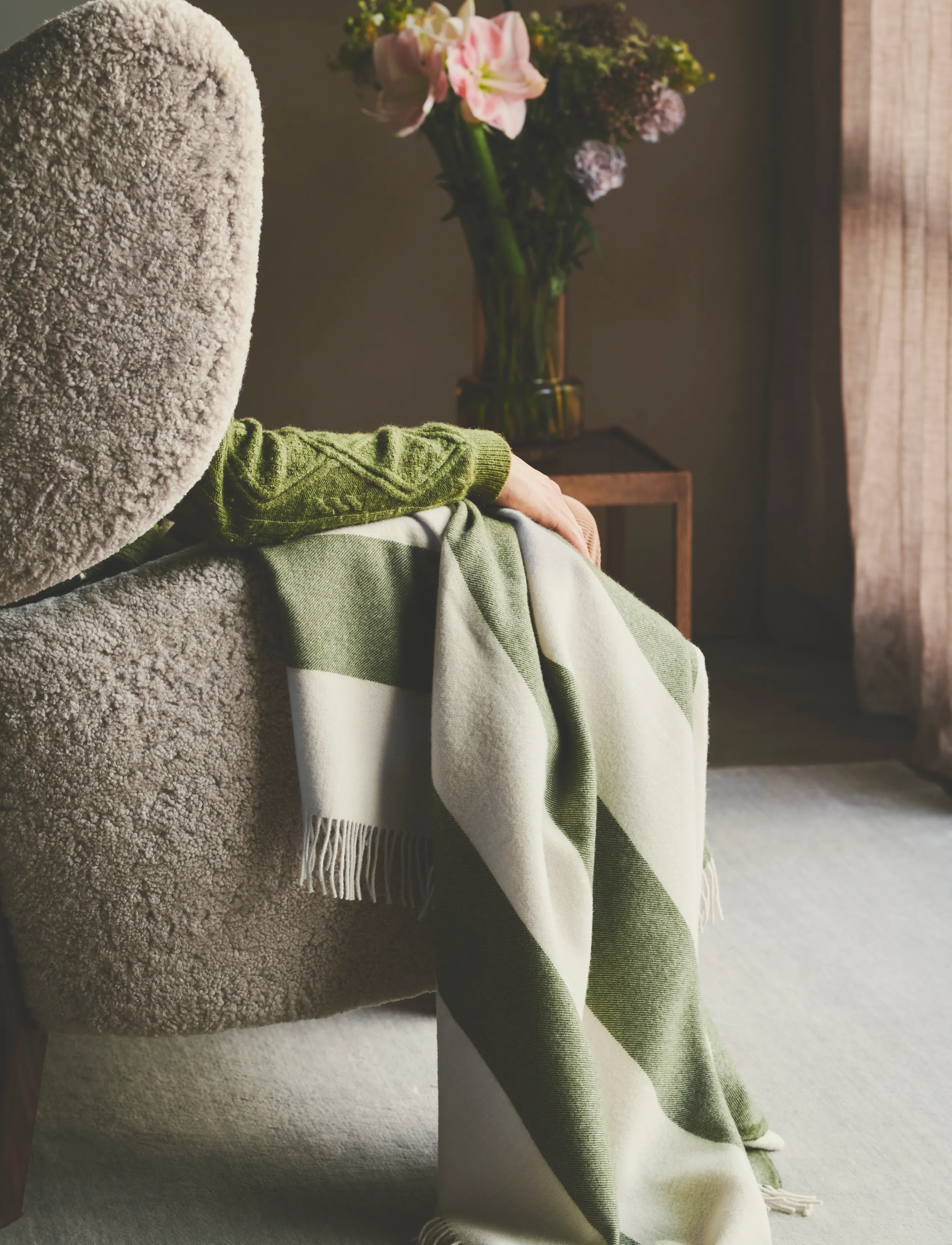 Silkeborg Uldspinderi - The Sweater 130x190 cm - outdoor textiles - green - 3