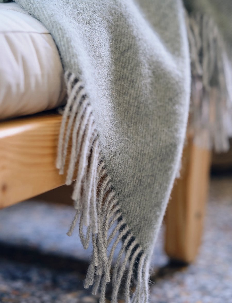 Silkeborg Uldspinderi - Drejø 140x240 cm - decken - sage - 5