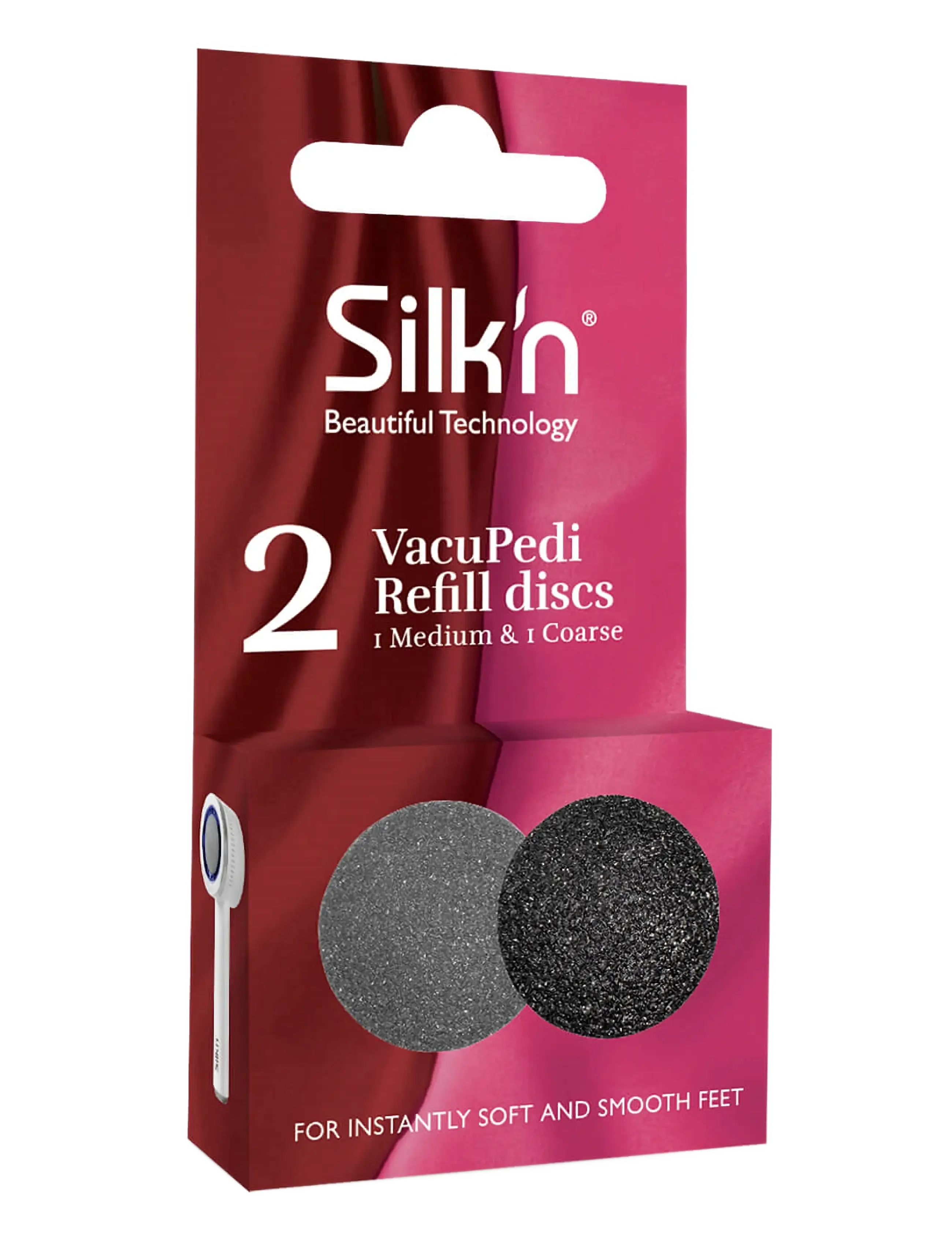 Silk'n Vacupedi Refill Callus Remover Disc Medium & Coarse, Skincare Tilbehør, Sort, Str: ONE SIZE