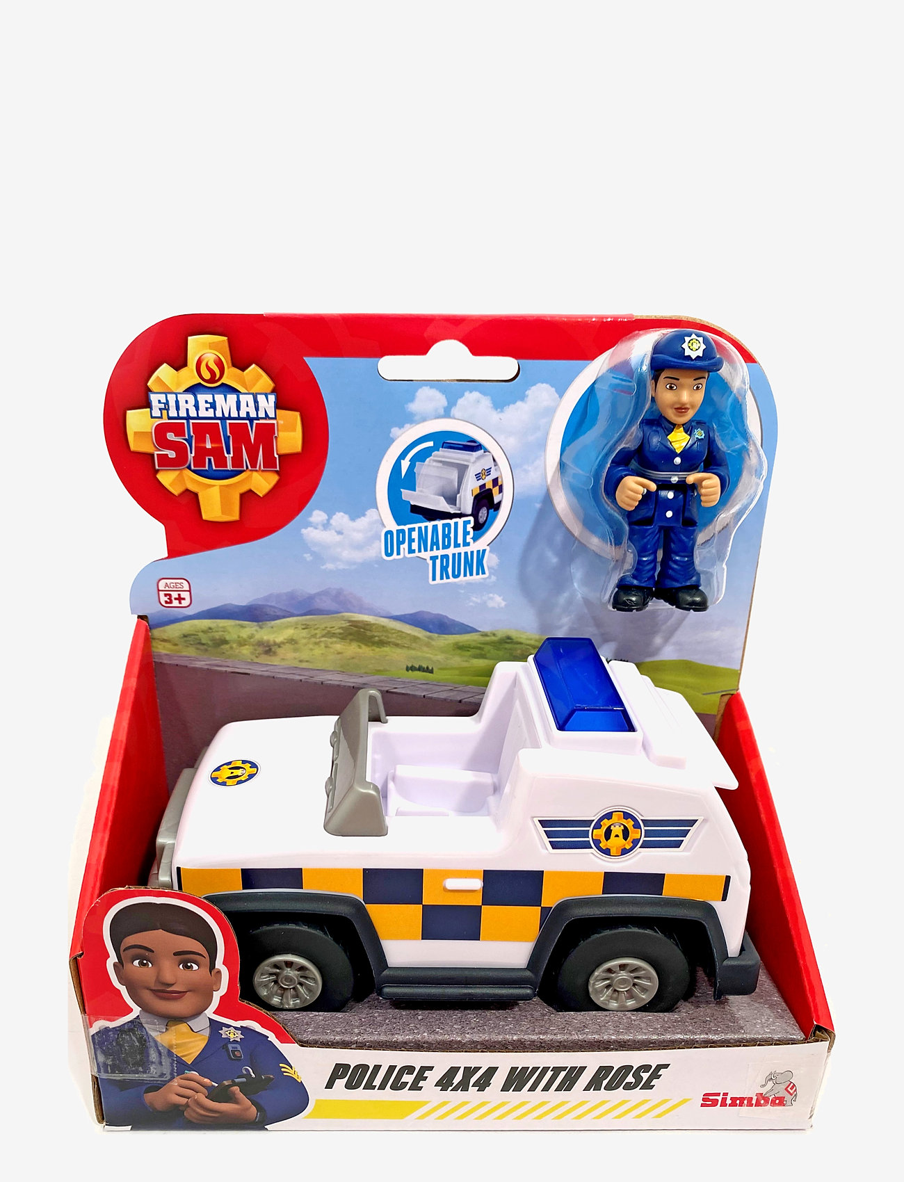Simba Toys - Sam Police 4x4x with Rose Figurine - politibiler - white - 1
