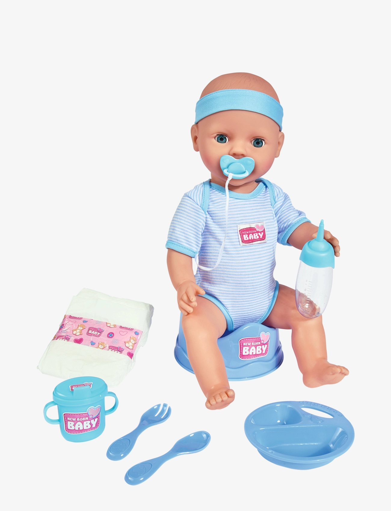 Simba Toys - New Born Baby  Doll, Blue Accessories - blue - 1