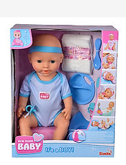 Simba Toys - New Born Baby Spise Tisse Guttedokke 43 cm - dukker - blue - 2
