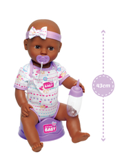 Simba Toys - New Born Baby Spise Tisse Dokke 43 cm - dukker - brown - 4