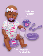 Simba Toys - New Born Baby Spise Tisse Dokke 43 cm - dukker - brown - 5