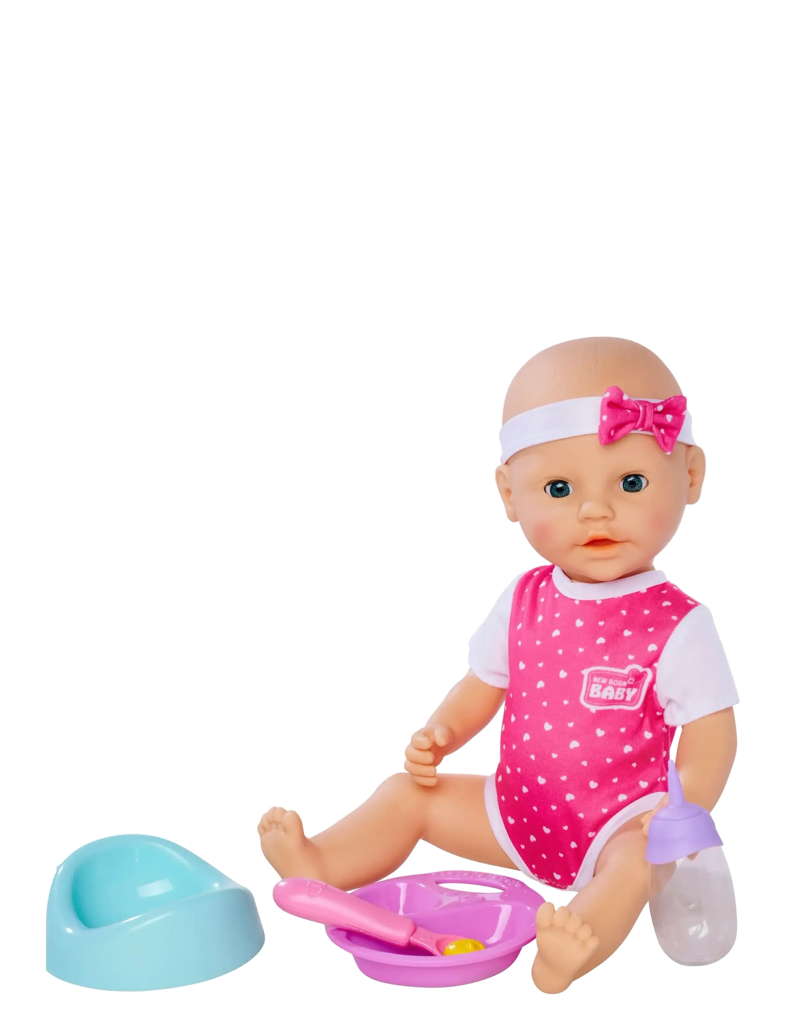 Simba Toys New Born Baby Hungry Doll, 38cm - Inspiration - MULTICOLOURED / pink/rose