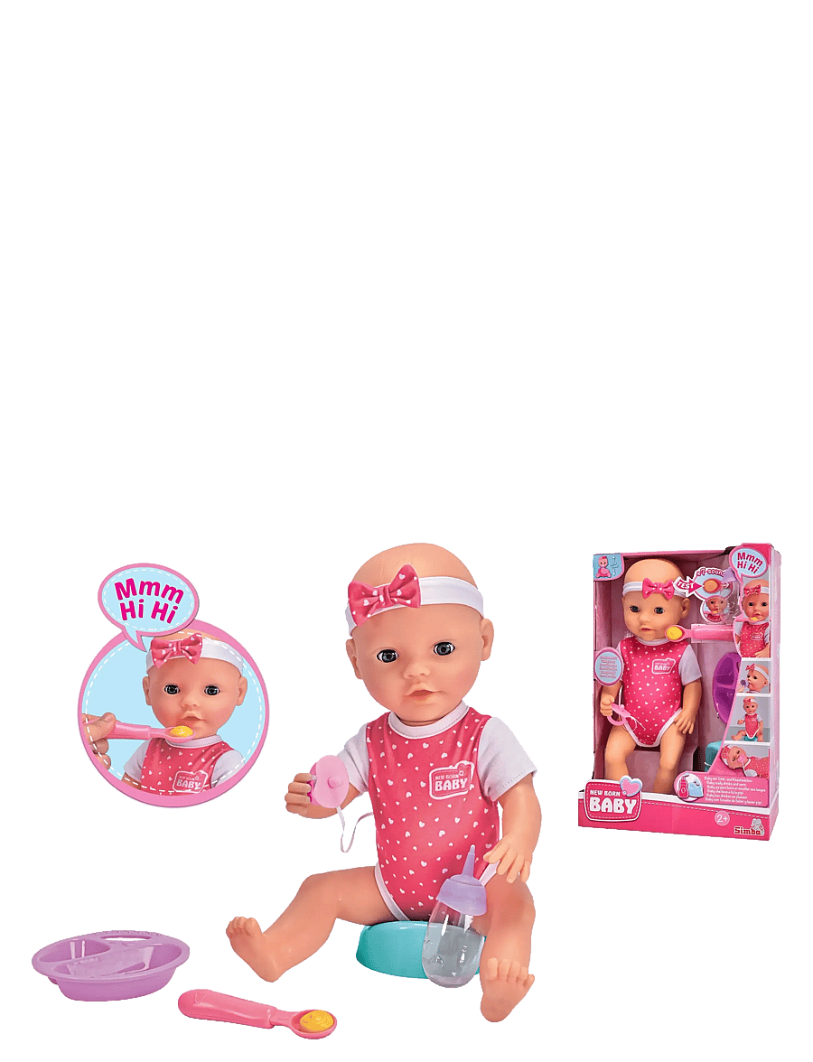 Simba Toys - New Born Baby Hungry Doll, 38cm - nukud - multicoloured - 2