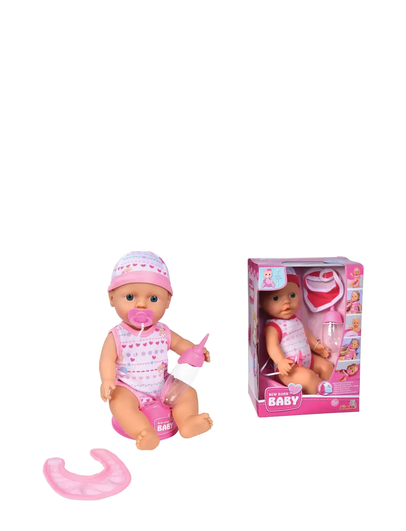 Simba Toys - New Born Baby, Drink-and-Wet Doll, 30 cm - poupées - multi coloured - 1