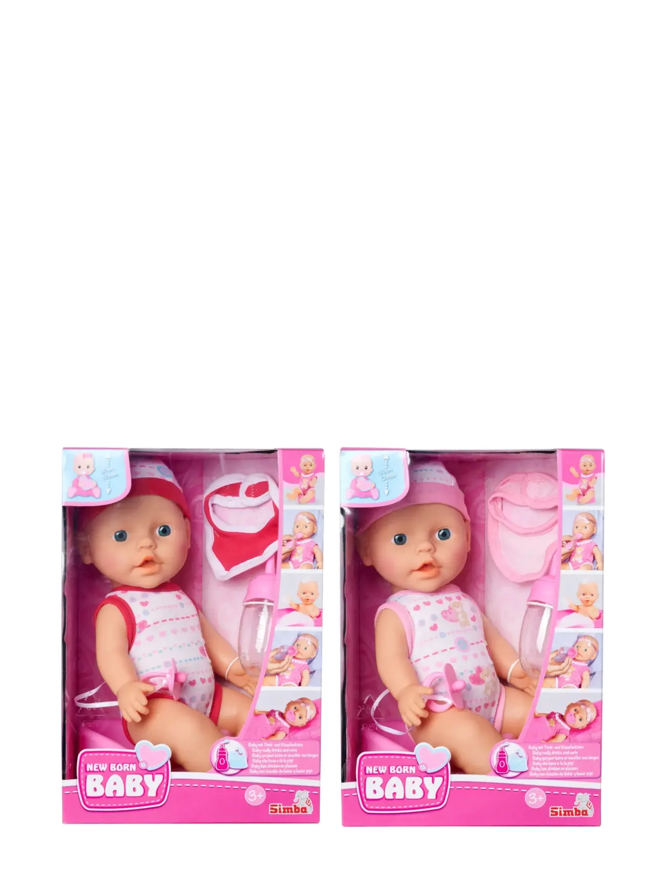 Simba Toys - New Born Baby, Drink-and-Wet Doll, 30 cm - poupées - multi coloured - 2