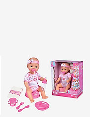 Simba Toys - New Born Baby Spise Tisse Dokke, 43 cm - dukker - pink - 0