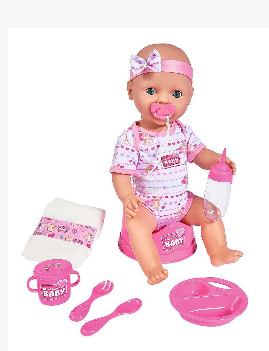 Simba Toys - New Born Baby Doll, Pink Accessories - nukud - pink - 2