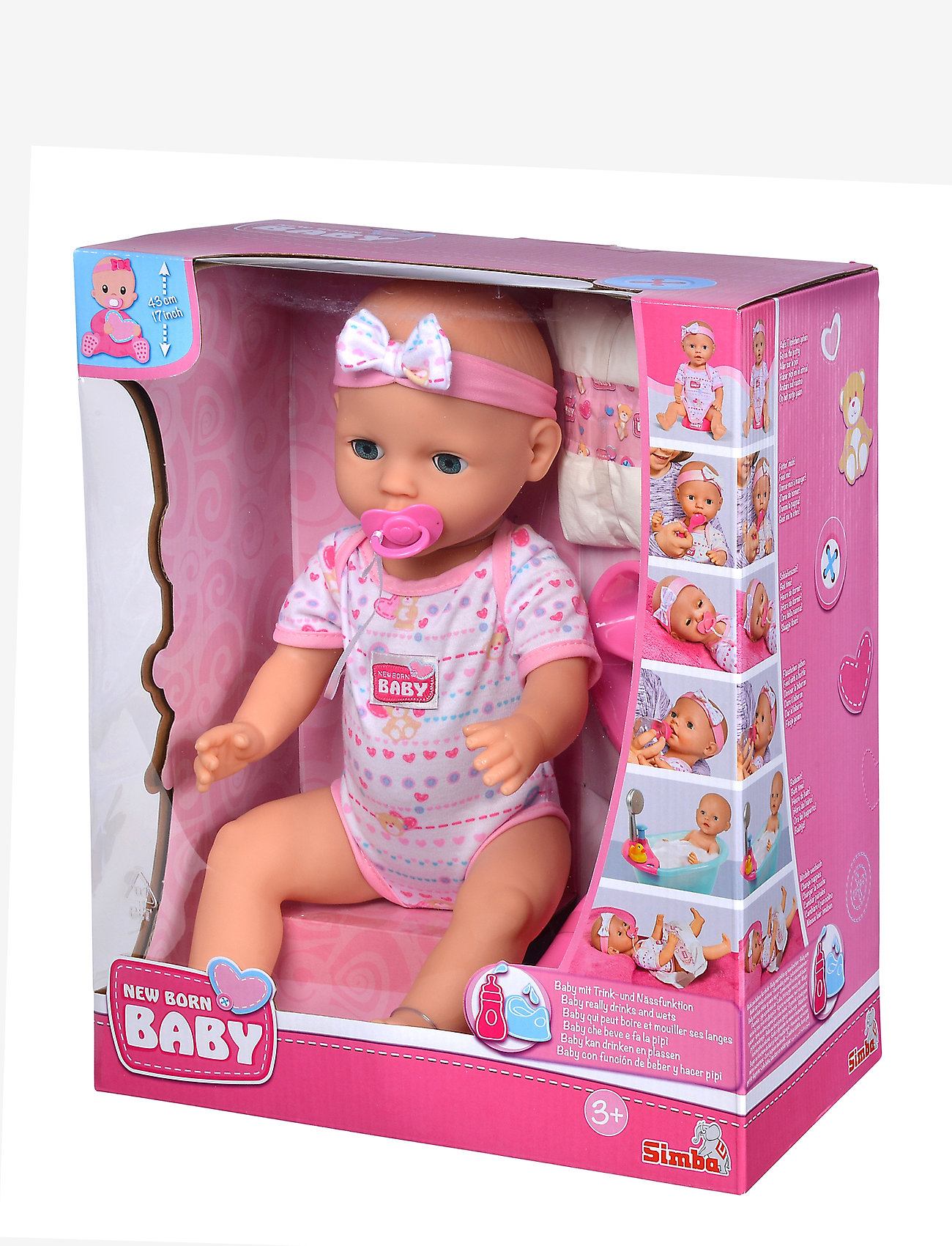 Simba Toys - New Born Baby  Doll, Pink Accessories - dolls - pink - 3