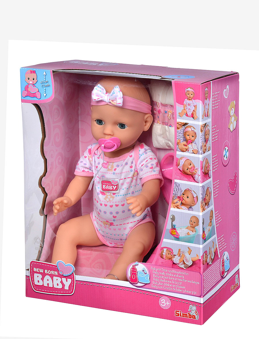 Simba Toys - New Born Baby Doll, Pink Accessories - nukud - pink - 3