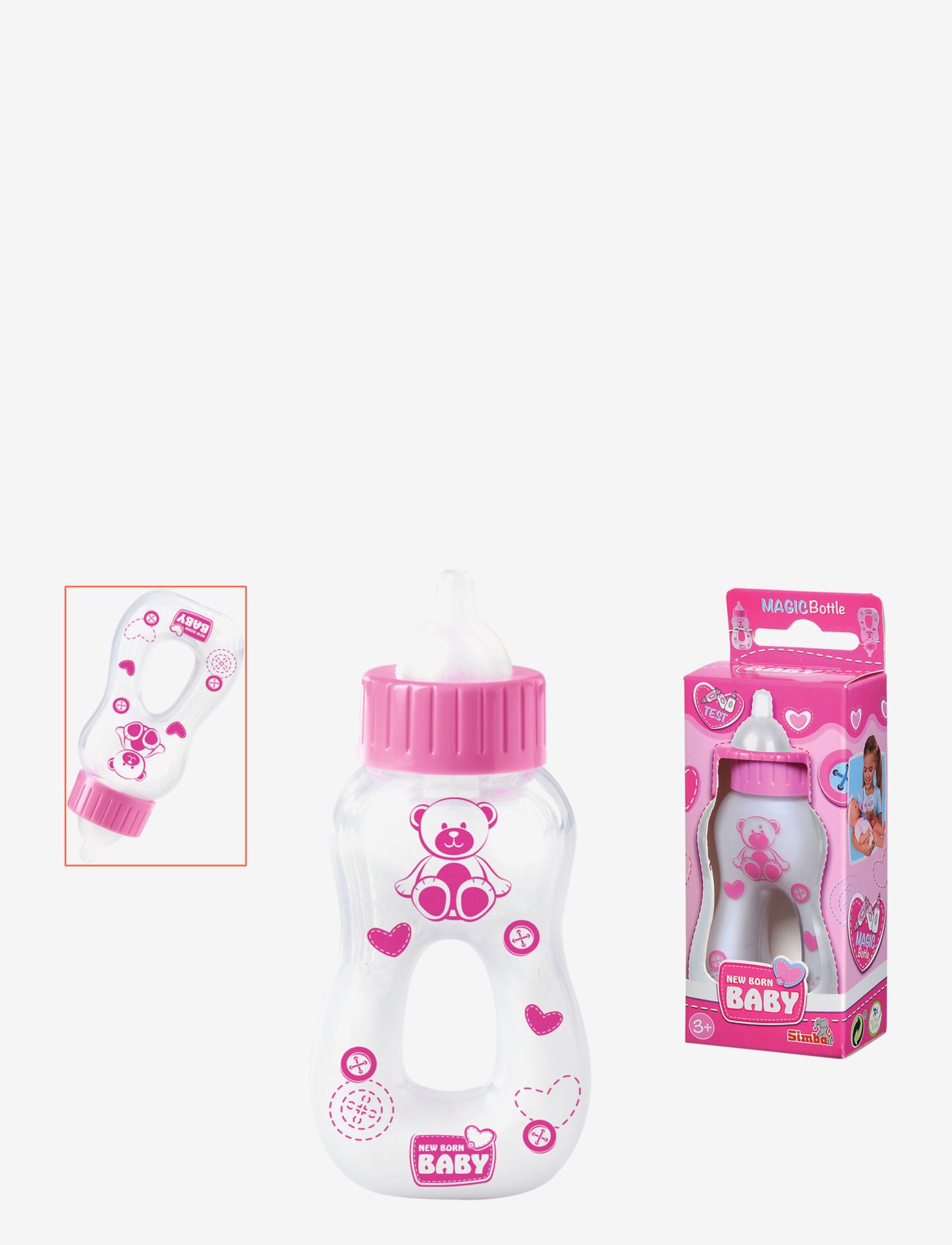 Simba Toys - New Born Baby Magic Milk Bottle - dukketilbehør - pink - 4