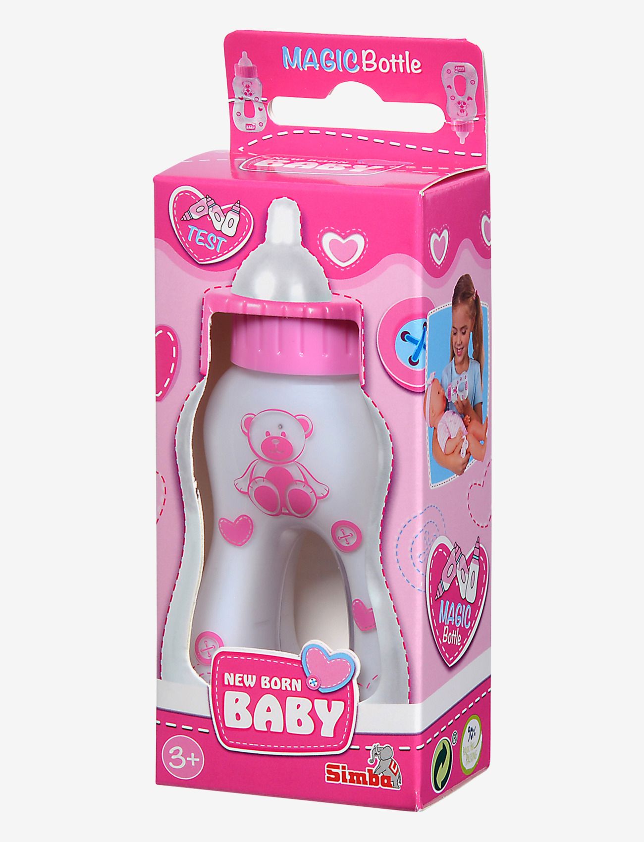 Simba Toys - New Born Baby Magic Milk Bottle - dukketilbehør - pink - 5