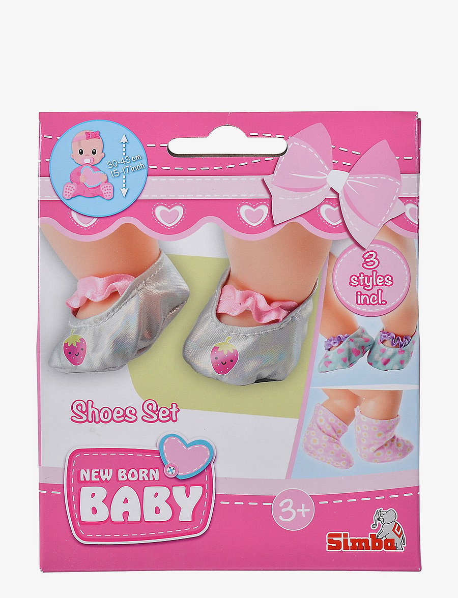 Simba Toys - Simba Toys New Born Baby Shoes Set (3 pairs) - dukketøj - multi coloured - 3