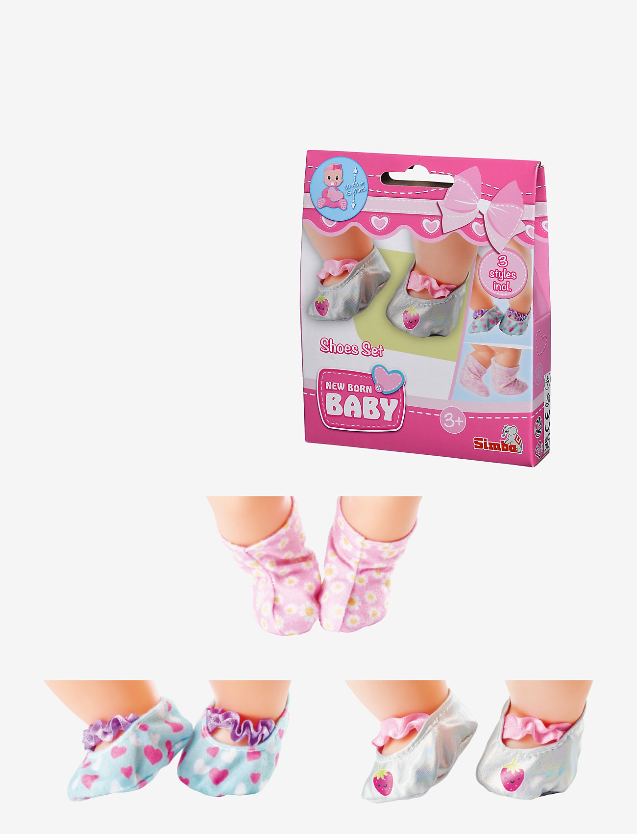 Simba Toys - New Born Baby Dockkläder 3-Par Skor - dockkläder - multi coloured - 1