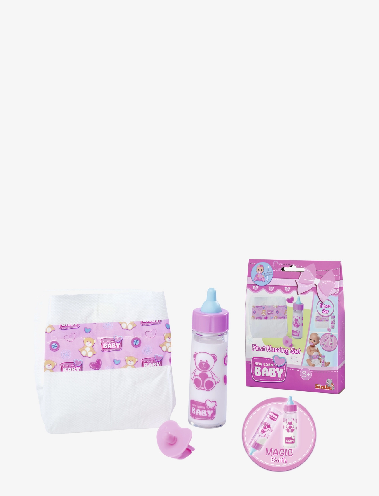 SIMBA Spielzeug New Born Baby First Nursing Set Pink - One Size - Kinder