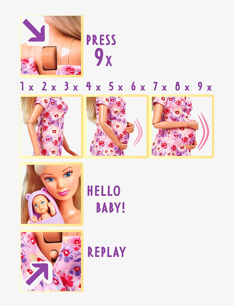 Simba Toys - Steffi LOVE Pregnant with Growing Belly - puppen - multi coloured - 3